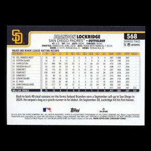 Brandon Lockridge RC 2025 Topps Rookie Padres