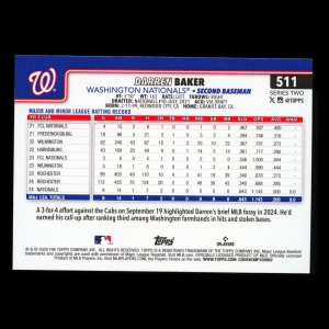 Darren Baker RC 2025 Topps Rookie Nationals