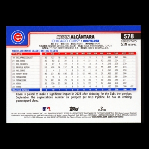 Kevin Alcntara RC 2025 Topps Rookie Cubs