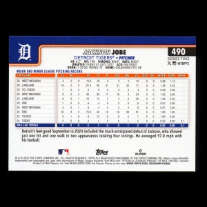 Jackson Jobe RC 2025 Topps Rookie Tigers