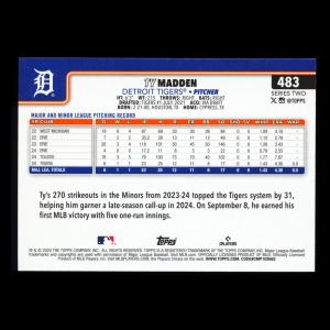 Ty Madden RC 2025 Topps Rookie Tigers