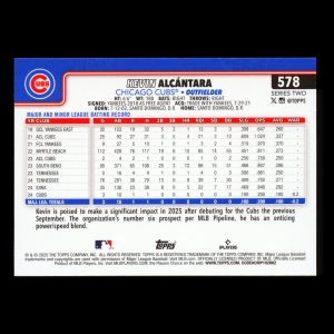 Kevin Alcntara RC 2025 Topps Rookie Cubs