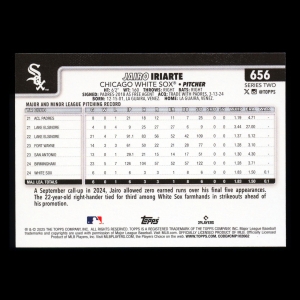 Jairo Iriarte RC 2025 Topps Rookie White Sox