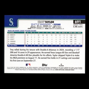 Troy Taylor RC 2025 Topps Rookie Mariners