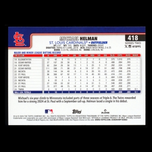 Michael Helman RC 2025 Topps Rookie Cardinals