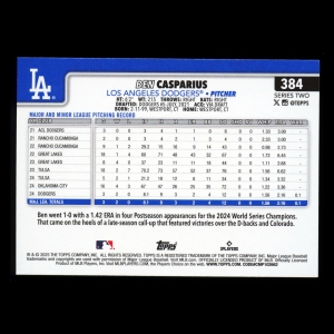 Ben Casparius RC 2025 Topps Rookie Dodgers