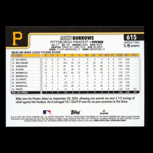 Mike Burrows RC 2025 Topps Rookie Pirates