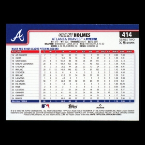 Grant Holmes RC 2025 Topps Rookie Braves