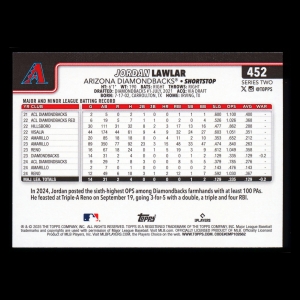 Jordan Lawlar 2025 Topps Future Stars Diamondbacks