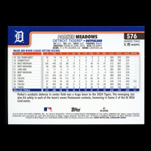 Parker Meadows 2025 Topps Future Stars Tigers
