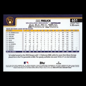 Sal Frelick 2025 Topps Future Stars Brewers