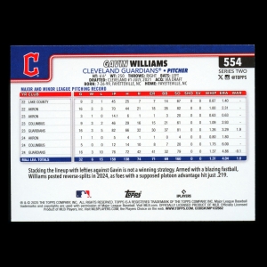 Gavin Williams 2025 Topps Future Stars Guardians