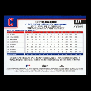 Kyle Manzardo 2025 Topps Future Stars Guardians