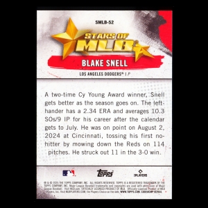 Blake Snell 2025 Topps Stars of MLB Dodgers