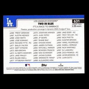 Mookie Betts 2025 Topps Checklist Dodgers