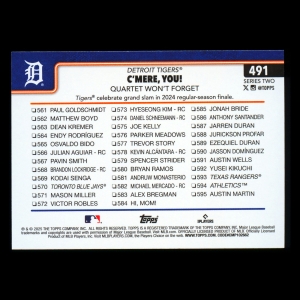 Spencer Torkelson 2025 Topps Checklist Tigers
