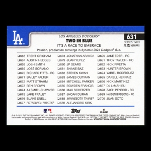 Mookie Betts 2025 Topps Checklist Dodgers