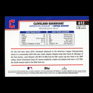 Cleveland Guardians 2025 Topps Team Card Guardians