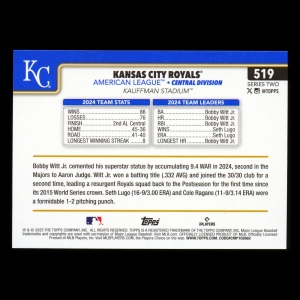 Kansas City Royals 2025 Topps Team Card Royals