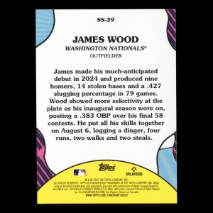 James Wood RC 2025 Topps Summer Superstars Rookie Nationals