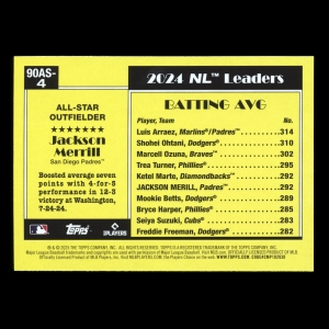 Jackson Merrill 2025 Topps '90 Topps All Star Rooklie Padres