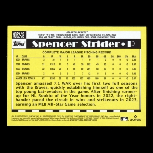 Spencer Strider 2025 Topps '90 Topps Series 2 Braves