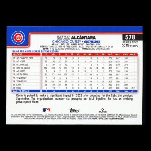 Kevin Alcntara RC 2025 Topps Holo Foil Rookie Cubs