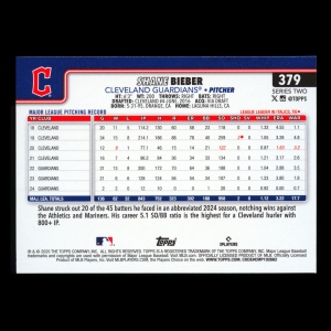 Shane Bieber 2025 Topps Diamante Foil Guardians