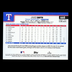 Josh Smith 2025 Topps Diamante Foil Rangers