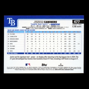Junior Caminero 2025 Topps Diamante Foil Future Stars Rays