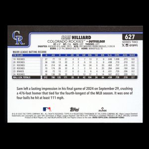Sam Hilliard 2025 Topps Holo Foil Rockies
