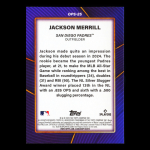 Jackson Merrill 2025 Topps OPS Best Padres