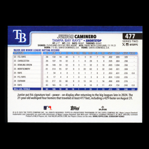 Junior Caminero 2025 Topps Future Stars Rays