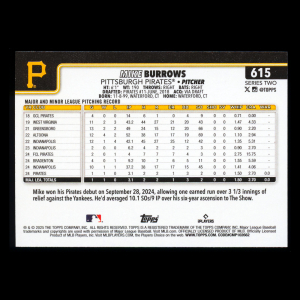 Mike Burrows RC 2025 Topps Rookie Pirates