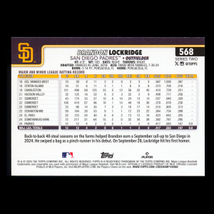 Brandon Lockridge RC 2025 Topps Rookie Padres