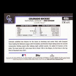 Colorado Rockies 2025 Topps Team Card Rockies