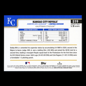 Kansas City Royals 2025 Topps Team Card Royals