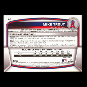 Mike Trout 2023 Bowman Angels