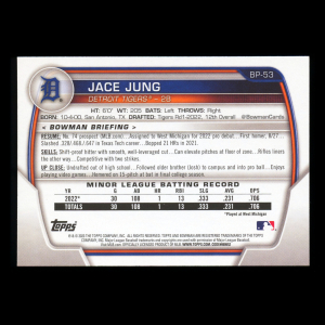 Jace Jung 2023 Bowman Prospects Tigers