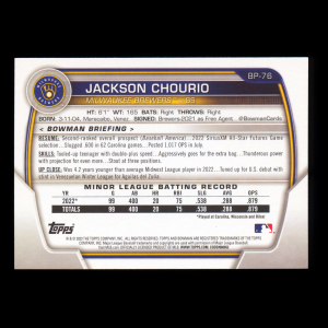 Jackson Chourio 2023 Bowman Prospects Brewers