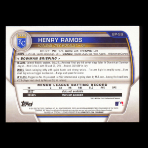 Henry Ramos 2023 Bowman Prospects Royals
