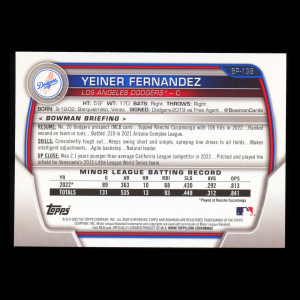 Yeiner Fernandez 2023 Bowman Prospects Dodgers