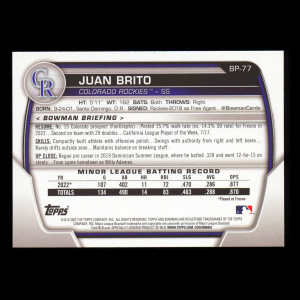 Juan Brito 2023 Bowman Prospects Rockies