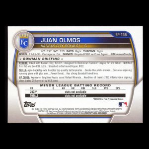 Juan Olmos 2023 Bowman Prospects Royals