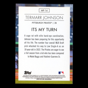 Termarr Johnson 2023 Bowman Chrome Modern Prospect Pirates