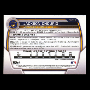 Jackson Chourio 2023 Bowman Chrome Prospects Brewers