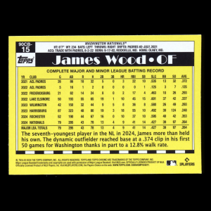James Wood RC 2025 Topps Chrome Logofractor '90 Topps Rookie Nationals