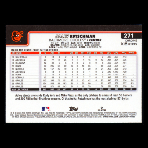 Adley Rutschman 2025 Topps Chrome Logofractor Blue Refractors Orioles 045/150