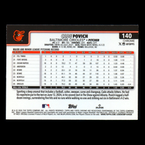 Cade Povich RC 2025 Topps Chrome Rookie Orioles