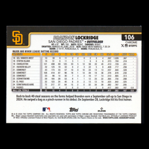 Brandon Lockridge RC 2025 Topps Chrome Rookie Padres
